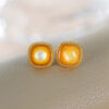 S925 Silver Inlaid Mother-of-pearl Stud Earrings