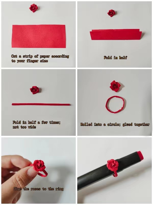 Make a rose ring out of paper