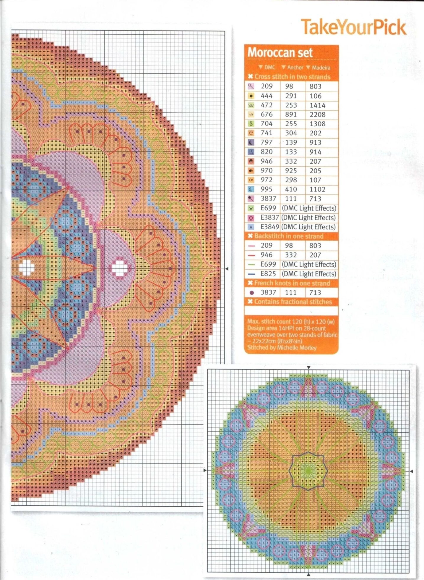 Free cross stitch drawings 03 – Mandala