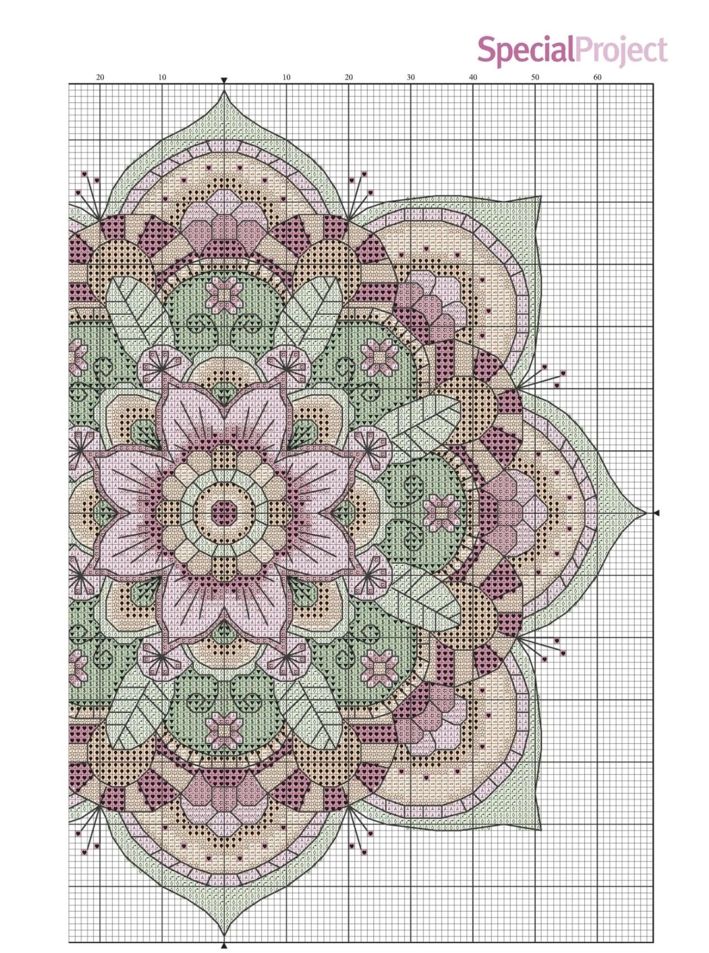 Free cross stitch drawings 04 – Mandala