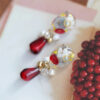 Handcrafted Resin Crystal Pomegranate Seed Earrings