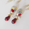 Handcrafted Resin Crystal Pomegranate Seed Earrings