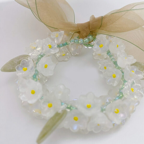Handmade Beaded Lily of the Valley Glaze Bracelet