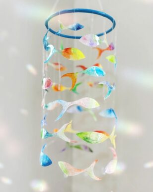 Handmade Shrink Plastic Fish Wind Chime