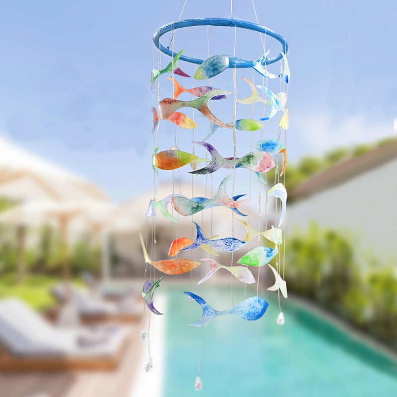 Handmade Shrink Plastic Fish Wind Chime