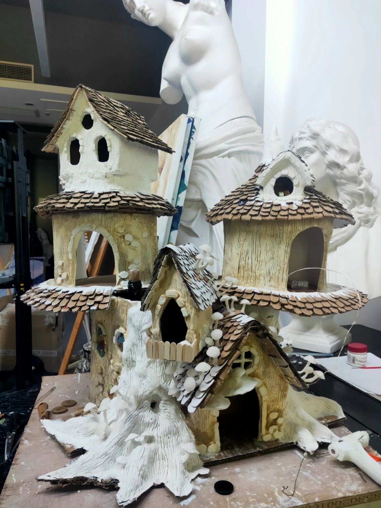 How to make a fairy house from paper and clay