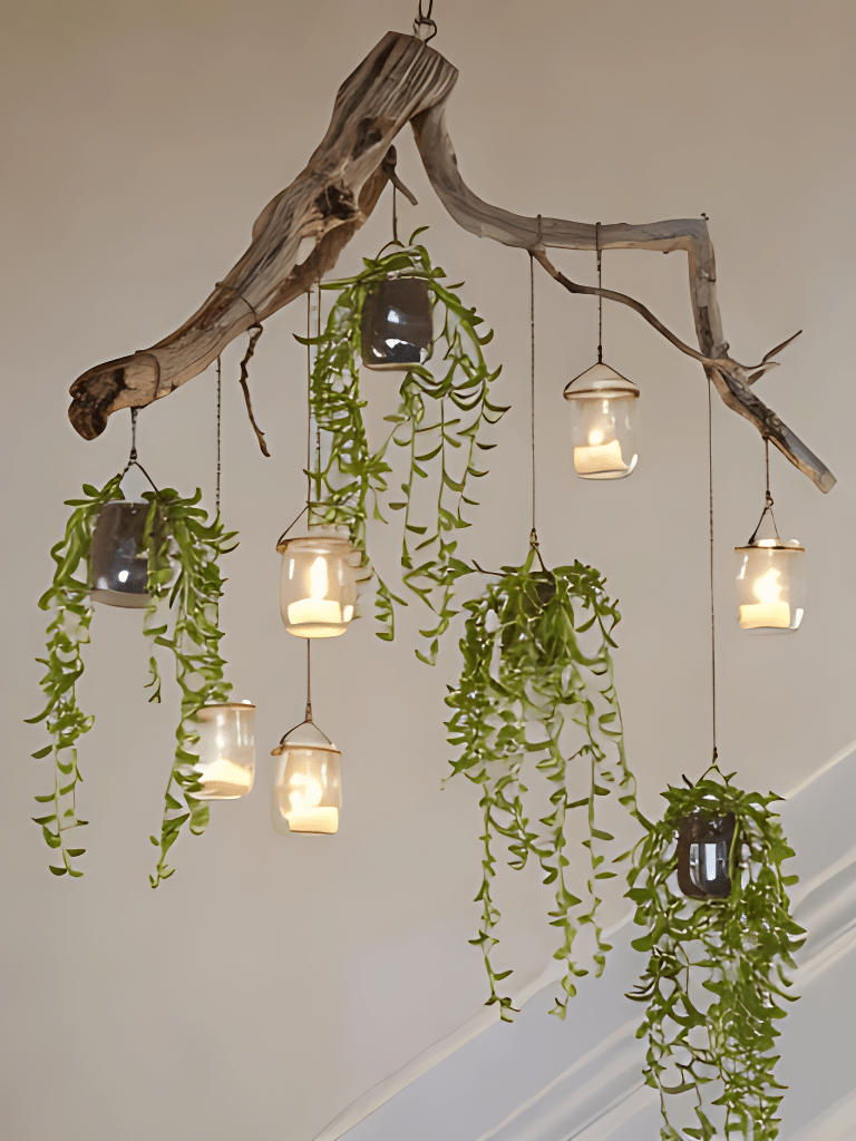 How to make an indoor plant chandelier