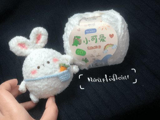 Little Fat Bunny Crochet Illustration