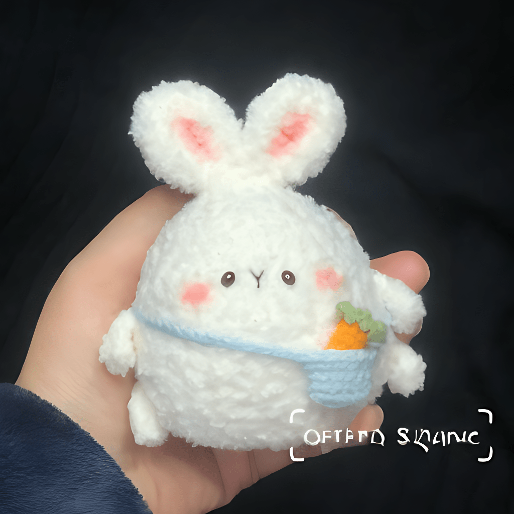 Little Fat Bunny Crochet Illustration