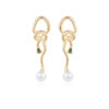 Original Vine Light Luxury Shell Beads Zircon Earrings
