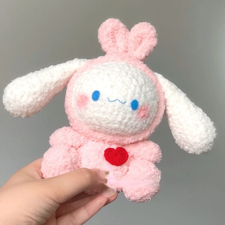 Rabbit ears and cinnamon dog doll crochet illustration 2