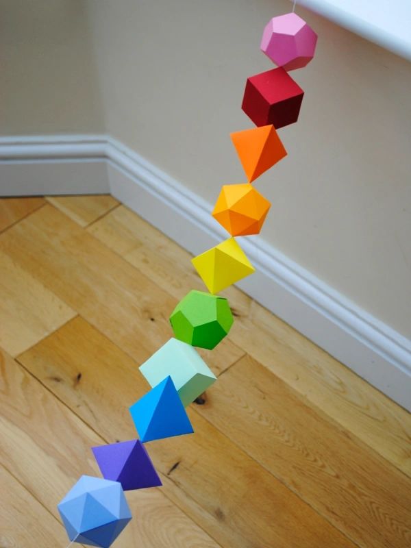 Rainbow colored decorative origami