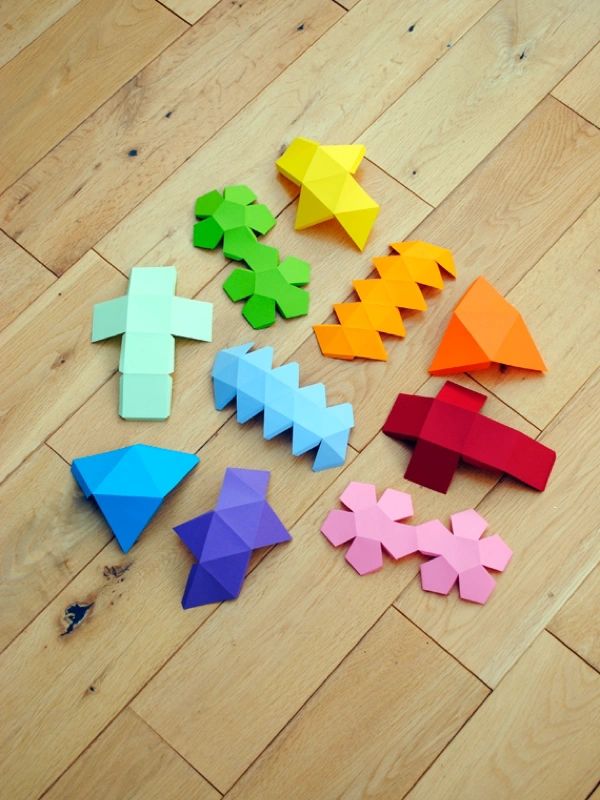 Rainbow colored decorative origami