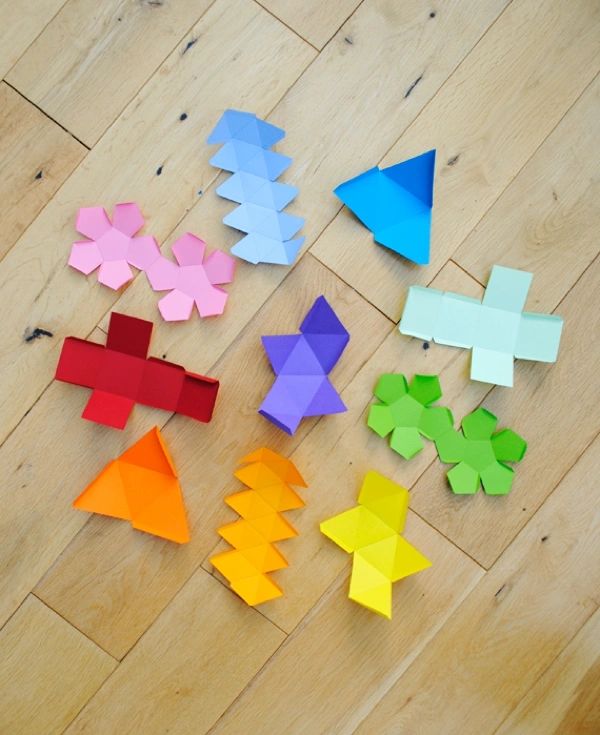 Rainbow colored decorative origami