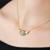 S925 Silver Inlaid Jade Pearl Necklace