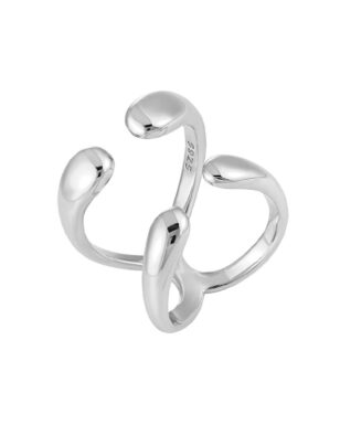 S925 Silver X Cross Design Open Ring