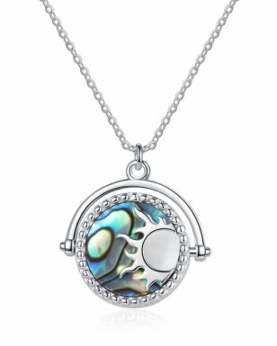 S925 Sliver Original Stars and Moon Light Luxury Natural Double-sided Shell Necklace