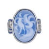 S925 Sterling Silver Burnt Blue Shell Agate Nine-tailed Fox Ring