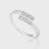 S925 Sterling Silver Geometric Lines Inlaid Zircon Open Ring