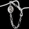 S925 Sterling Silver Geometric Oval Inlaid Pearl Fishtail Bracelet