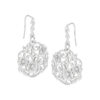S925 Sterling Silver Geometric Round Hollow Branches Flowers Inlaid Zircon Earrings