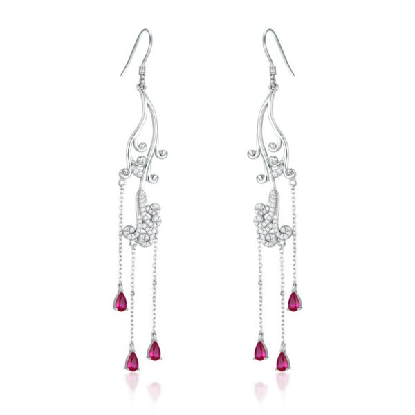 S925 Sterling Silver Long Tassel Zircon Earrings