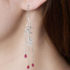 S925 Sterling Silver Long Tassel Zircon Earrings