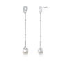 S925 Sterling Silver Pearl Long Tassel Earrings