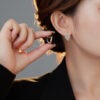 S925 Sterling Silver Simple Versatile Geometric Concave Convex Surface Stud Earrings