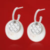 S925 Sterling Silver Versatile Round Fish Scale Shell Earrings