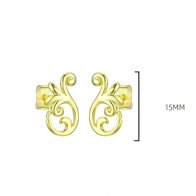 S925 Sterling Ssilver Flower Stud Earrings