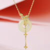 S925 Sterling Silver Hetian Jade Osmanthus Necklace