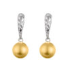 S925 Sterling Silver Gold Plated Matte Ball Earrings