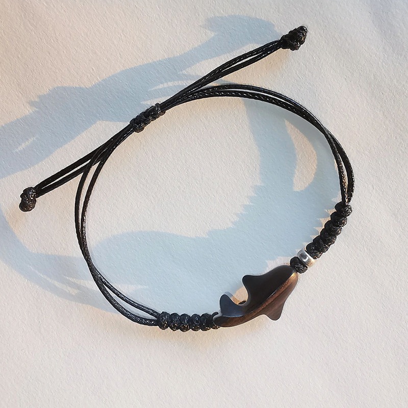 Hand-Carved Sandalwood Koi Bracelet