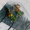 Handmade Glazed Christmas Tree Zircon Earrings