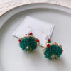 Handmade Green Crystal ChristmasTree Earrings