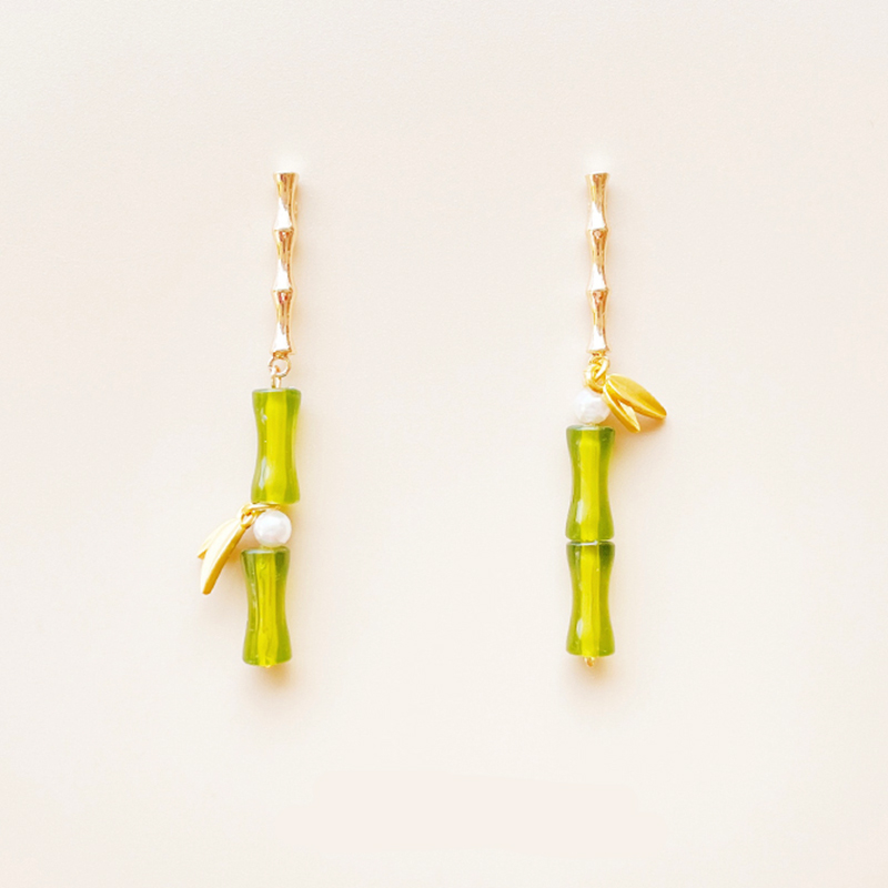 Original Design Bamboo Leaf Pearl Earrings