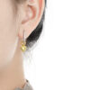S925 Silver Heart Rectangle Hoop Earrings