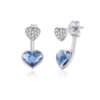 S925 Silver Luxury Heart-Shaped Crystal Stud Earrings
