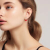 S925 Silver Luxury Heart-Shaped Crystal Stud Earrings