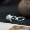 S925 Silver Original Design Personalized Flower Open Ring