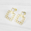 S925 Silver Simple Square Zirconia Earrings