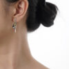 S925 Sterling Silver Colorblocking Flower Stamens Stud Earrings