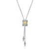 S925 Sterling Silver Column Tassel Necklace