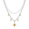 S925 Sterling Silver Double Layer Star Tassel Clavicle Chain