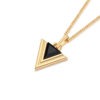 S925 Sterling Silver Geometric Triangular Black Agate Necklace