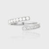 S925 Sterling Silver Inlaid Square Zircon Pearl Cross Open Ring