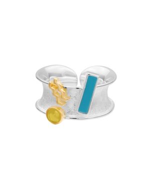S925 Sterling Silver Niche Design Fun Geometric Open Ring