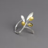 S925 Sterling Silver Niche Design Literary Olive Open Ring