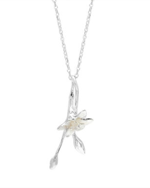 S925 Sterling Silver Niche Personality Design Campsis Grandiflora Necklace